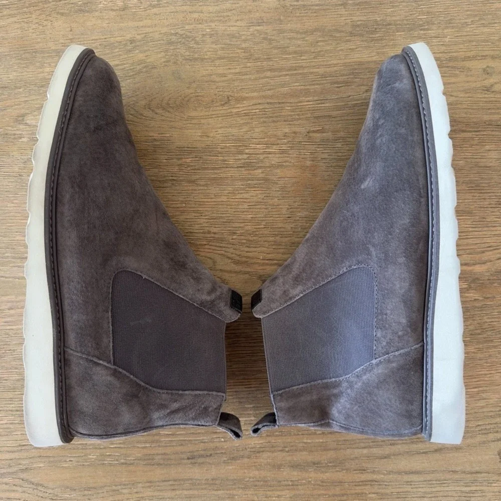 Clae Richards Vibram Chelsea Boots-Umber Waxed Dark Charcoal Suede-Men's Size 11